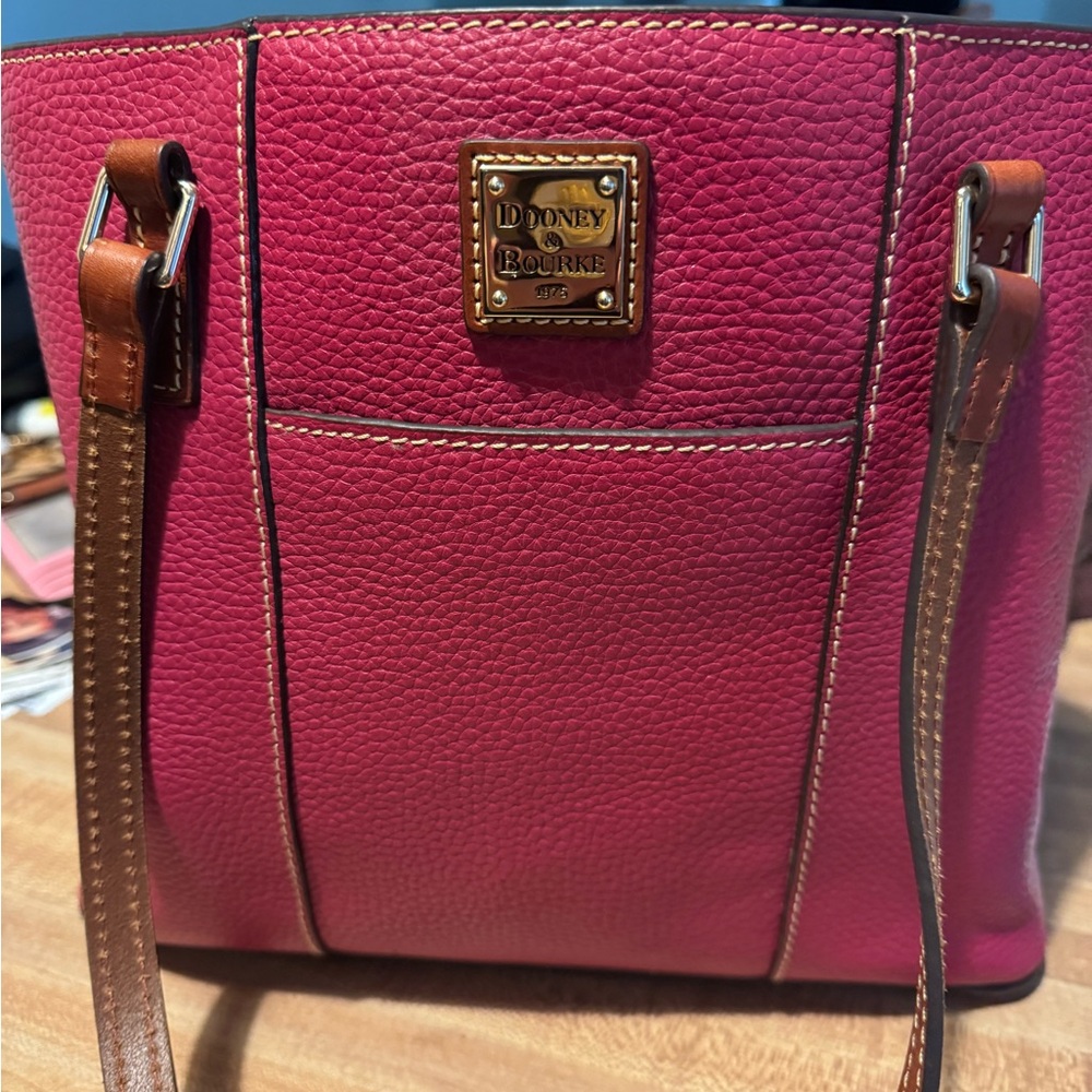 Dooney & Bourke Pink Leather Tote Bag
